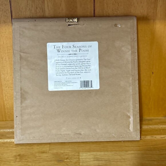 Vtg 1999 Winnie Pooh Wood Frame Wall Hanging "Four Seasons" Nursery Art USA  9.5 - Picture 2 of 16